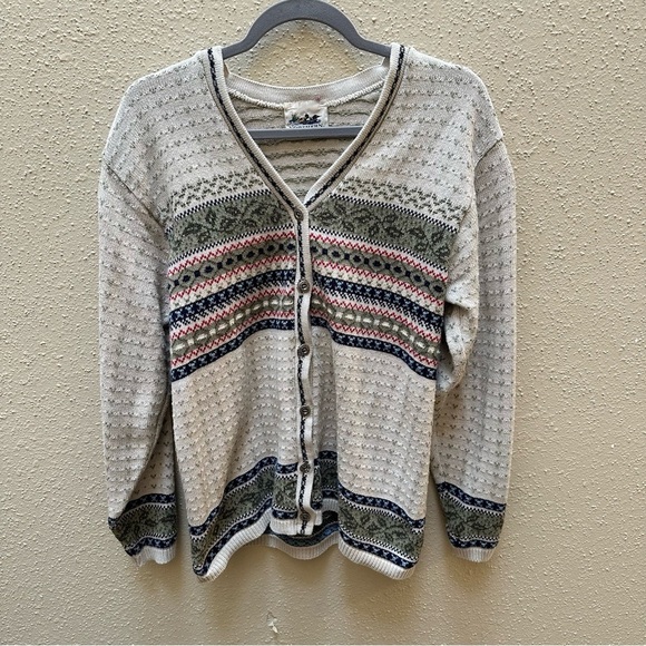 Vintage Northern Reflections Fair Isle Grandpa Button Cardigan Women’s - Picture 3 of 10